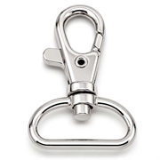 Karabinhage med bred ring. Platineret. 40 mm